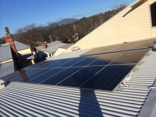 panels on the flat section of roof