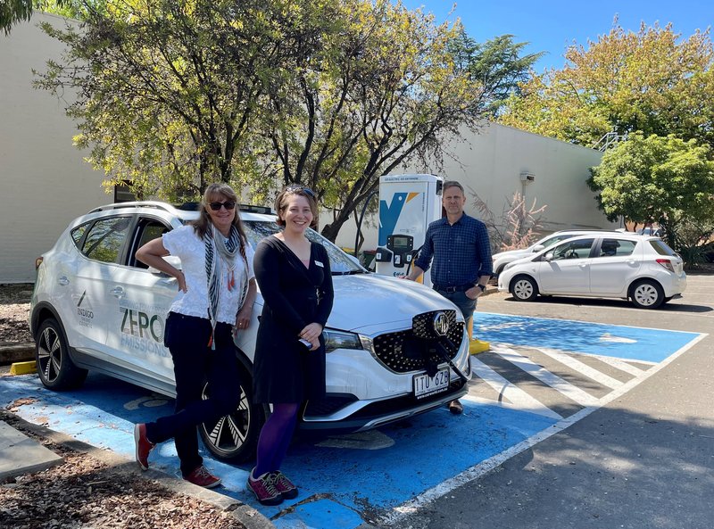 Beechworth EV charger_Sam Flo Maureen_Oct 2023