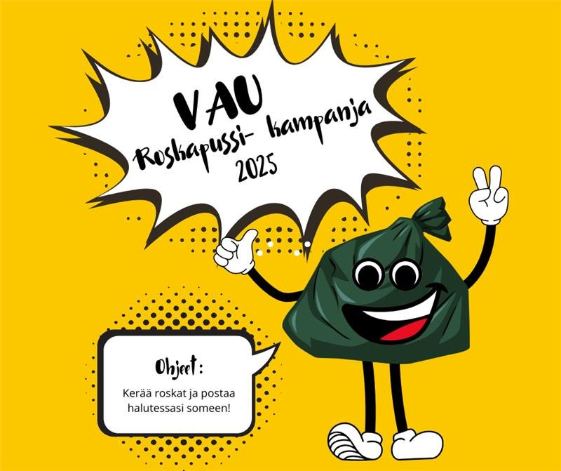 VAU-roskapussikampanjan mainoskuva