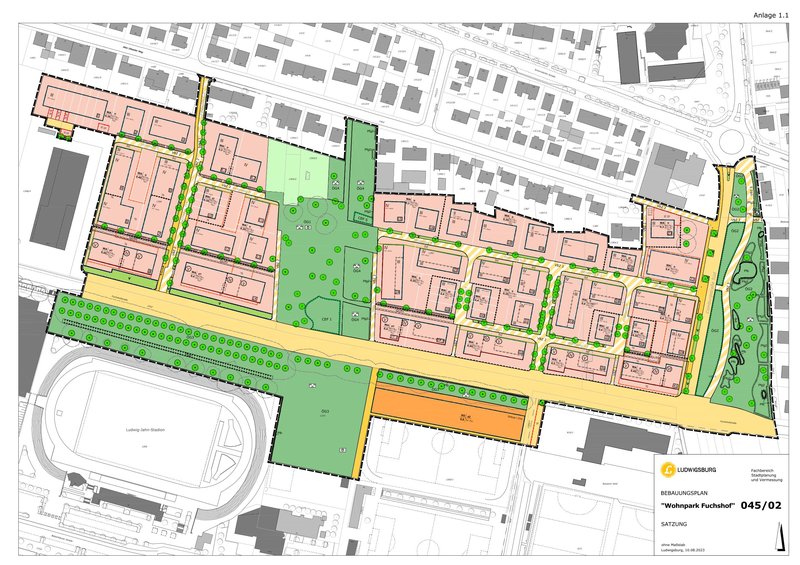 Bebauungsplan zum Wohnpark Fuchshof 2023